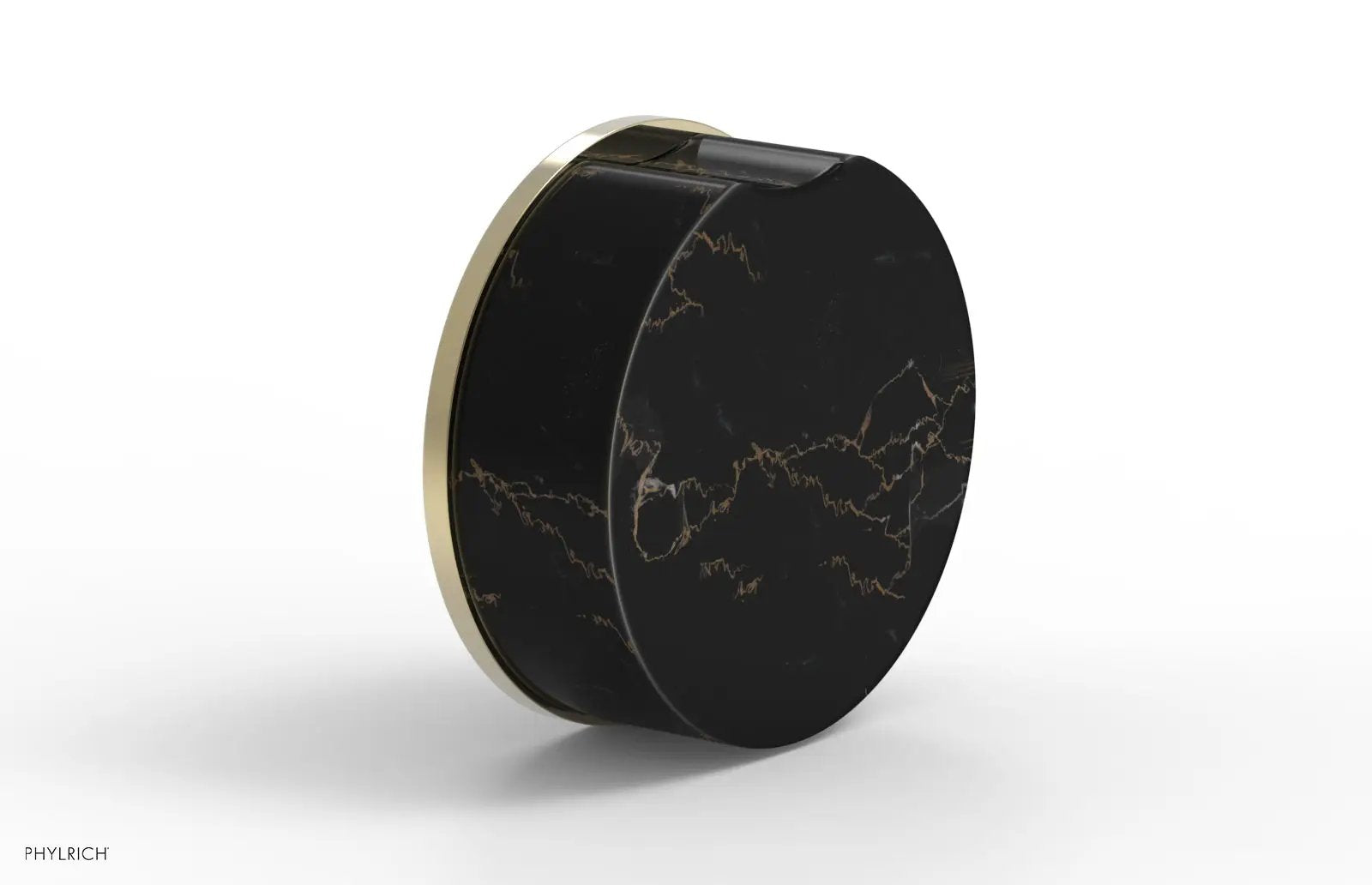 Phylrich CIRC Volume Control/Diverter Trim - Black Marble Handle by Phylrich