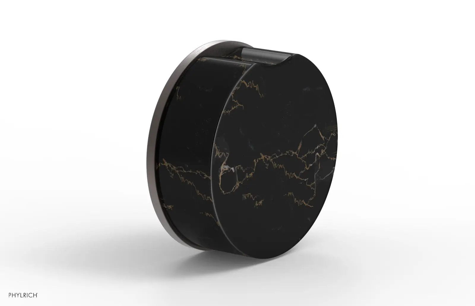 Phylrich CIRC Volume Control/Diverter Trim - Black Marble Handle by Phylrich
