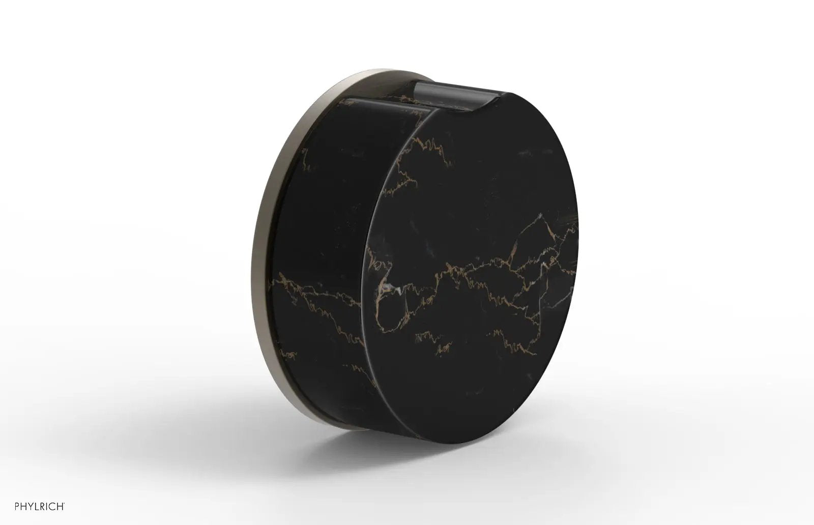 Phylrich CIRC Volume Control/Diverter Trim - Black Marble Handle by Phylrich