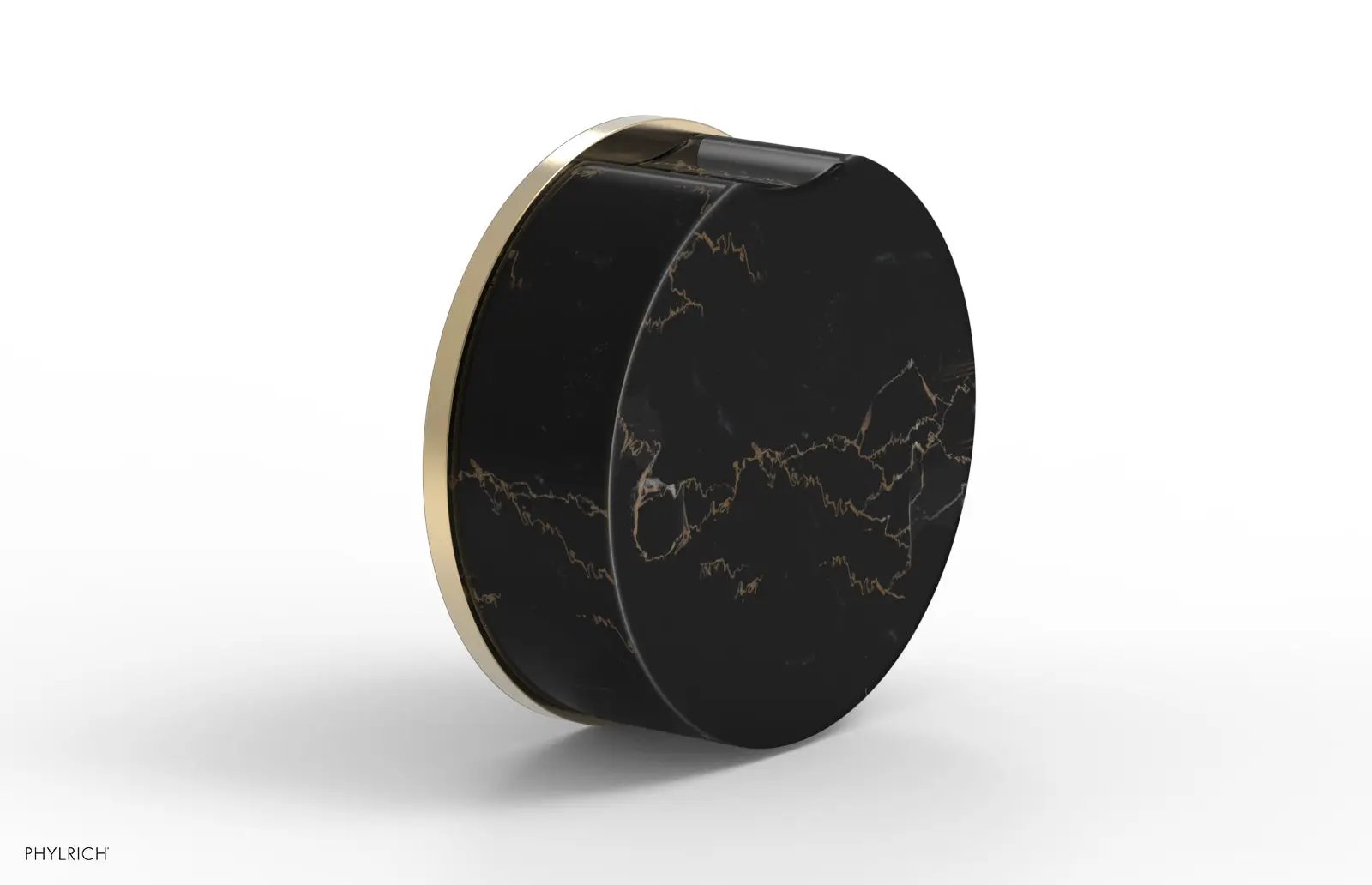 Phylrich CIRC Volume Control/Diverter Trim - Black Marble Handle by Phylrich