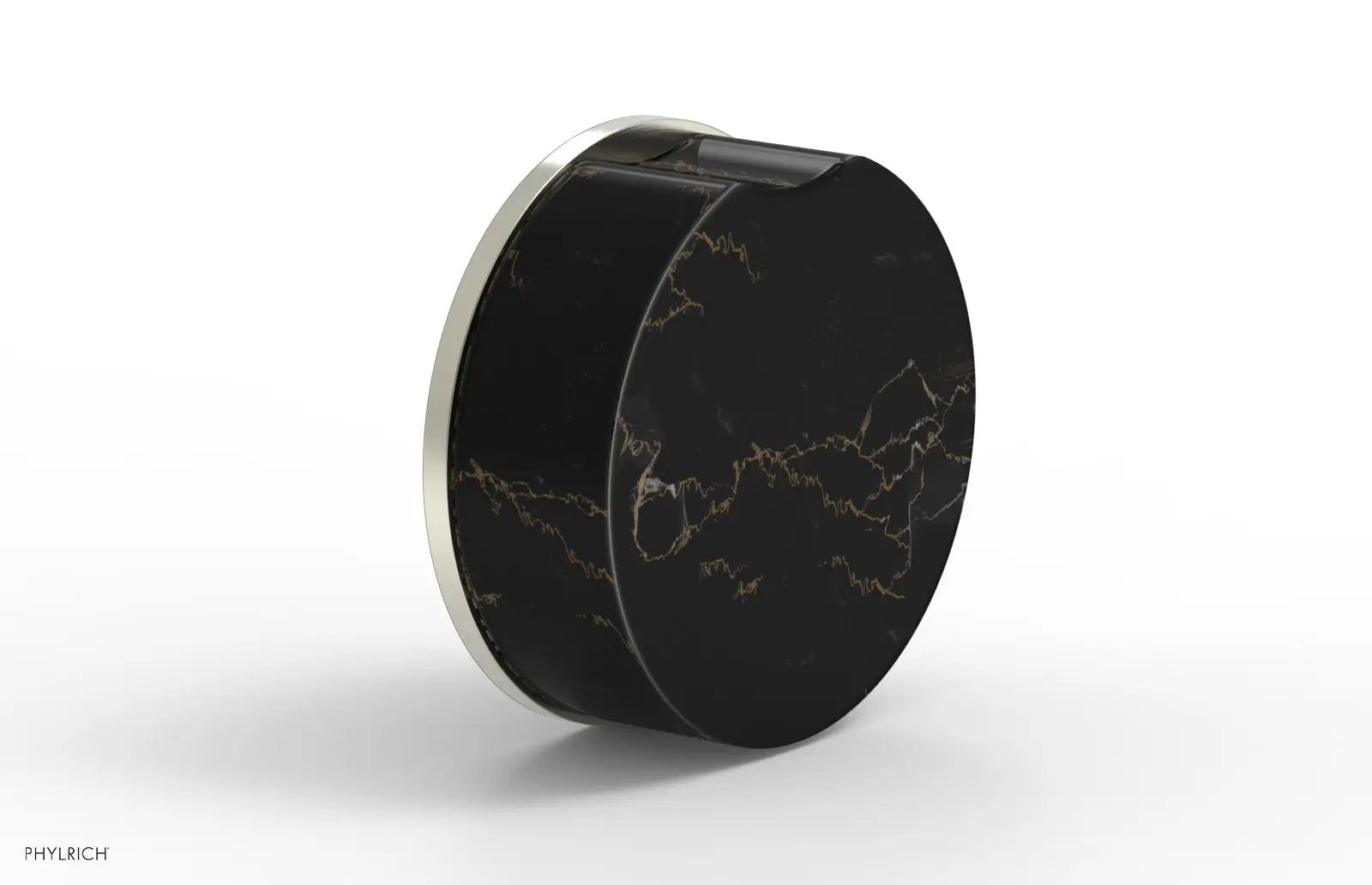 Phylrich CIRC Volume Control/Diverter Trim - Black Marble Handle by Phylrich