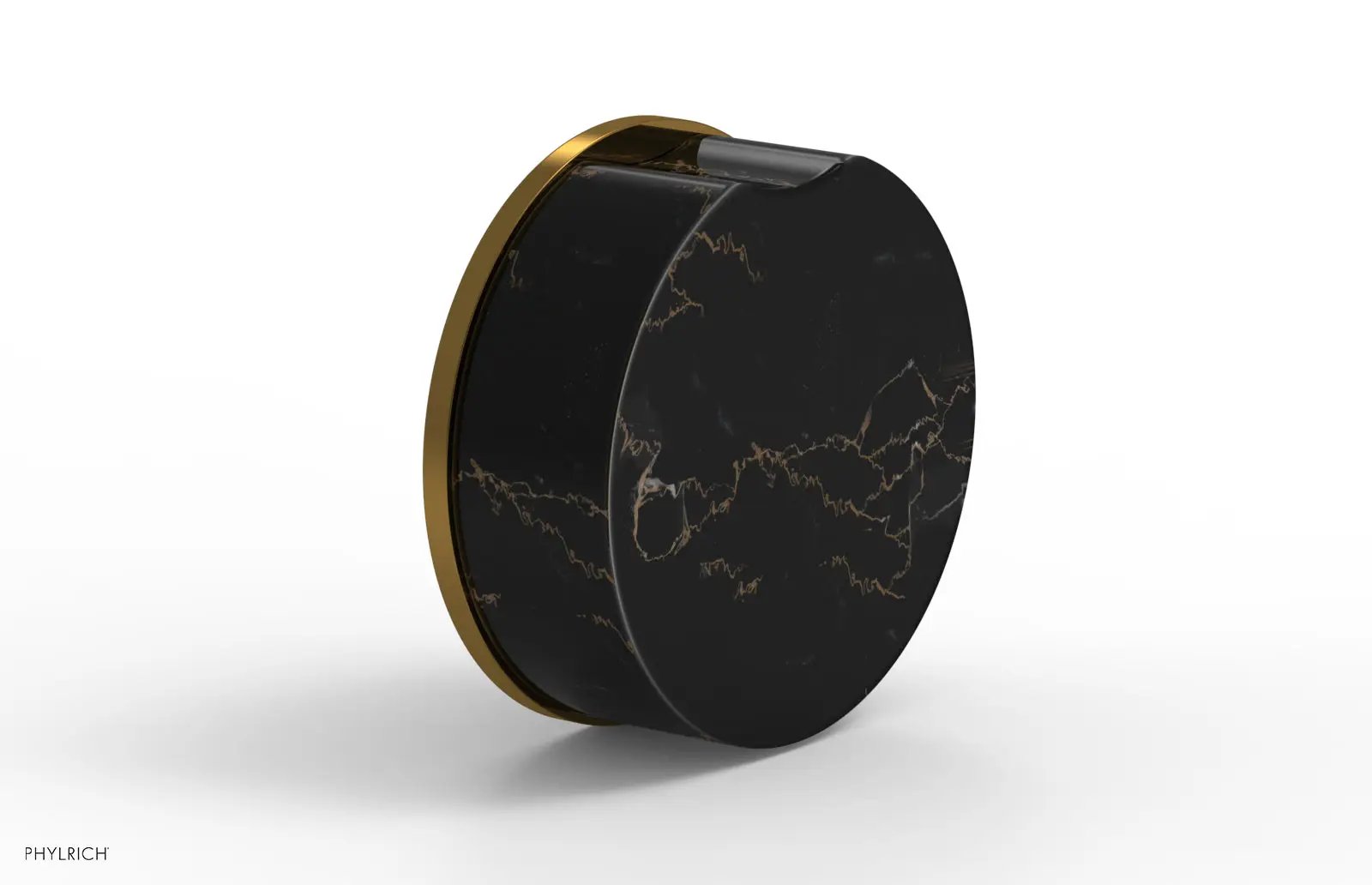 Phylrich CIRC Volume Control/Diverter Trim - Black Marble Handle by Phylrich