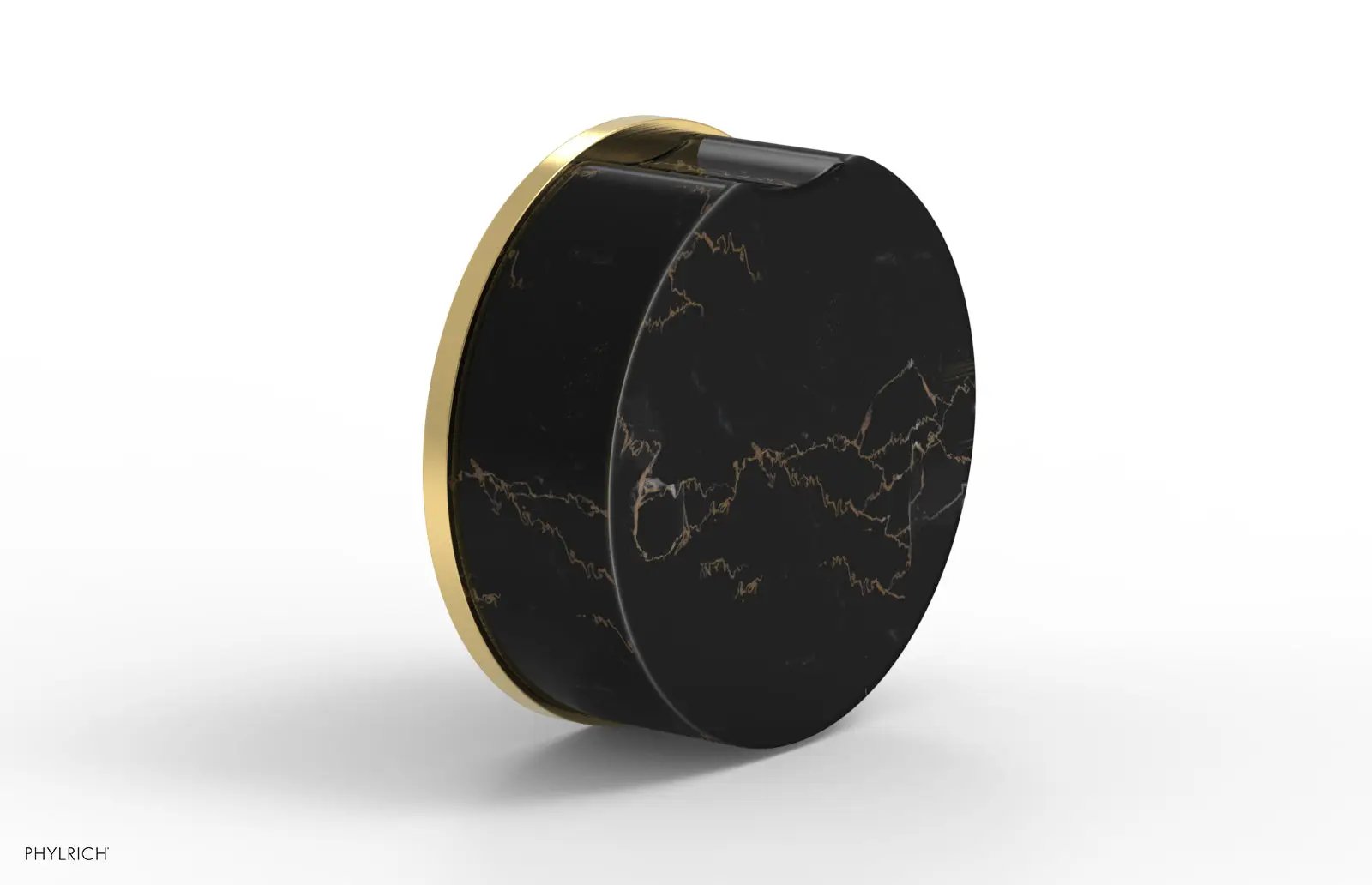 Phylrich CIRC Volume Control/Diverter Trim - Black Marble Handle by Phylrich
