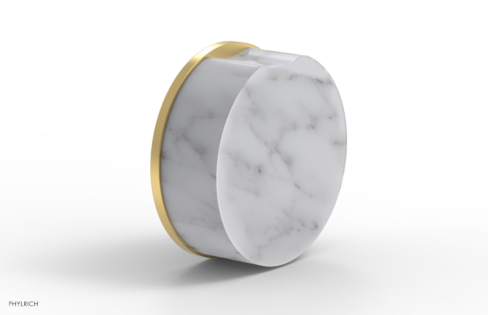 Phylrich CIRC Volume Control/Diverter Trim - White Marble Handle by Phylrich