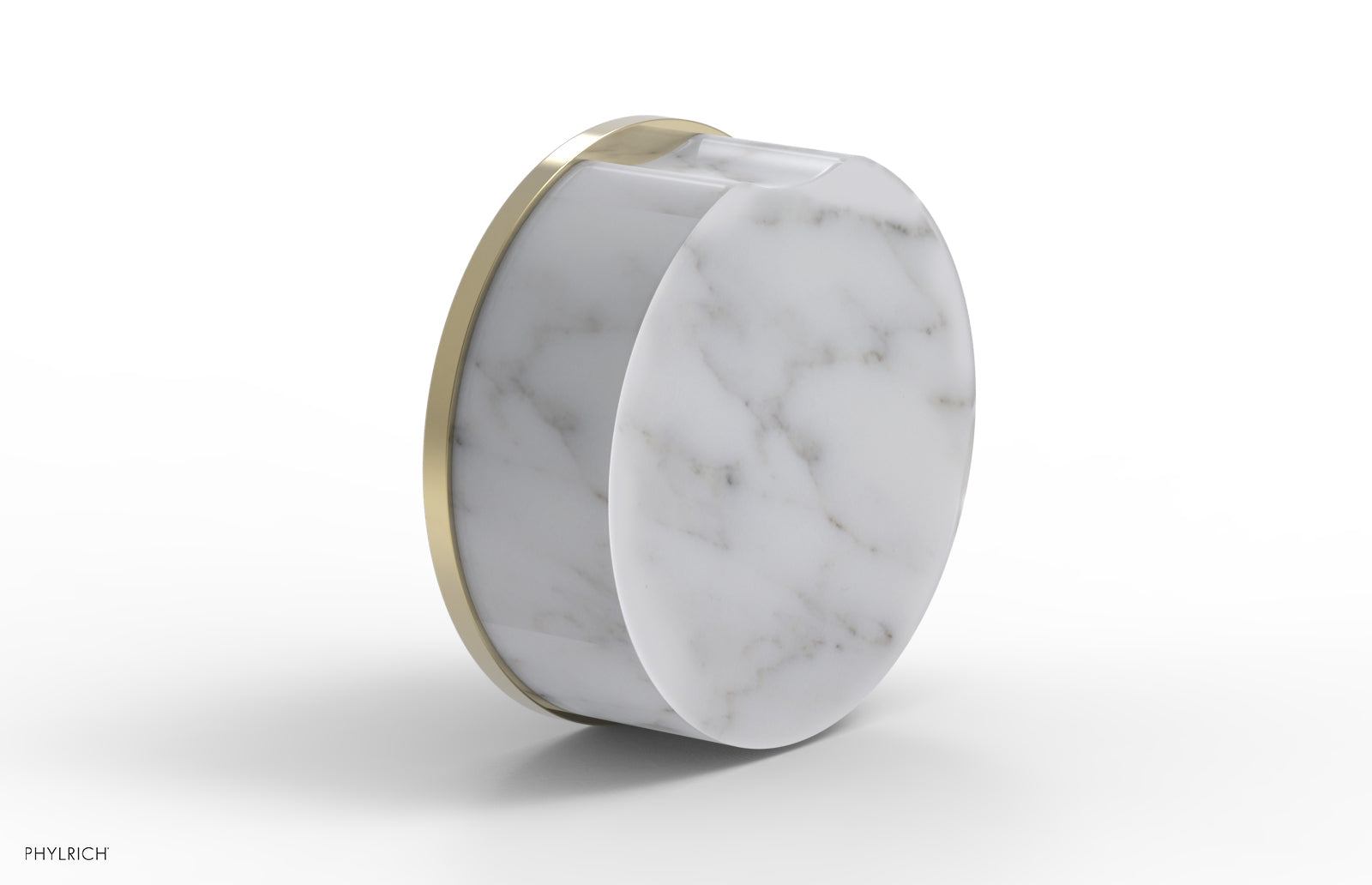 Phylrich CIRC Volume Control/Diverter Trim - White Marble Handle by Phylrich