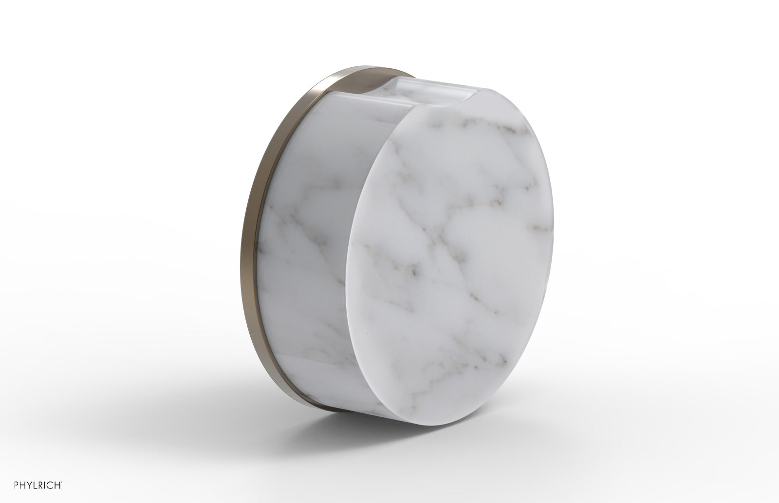 Phylrich CIRC Volume Control/Diverter Trim - White Marble Handle by Phylrich