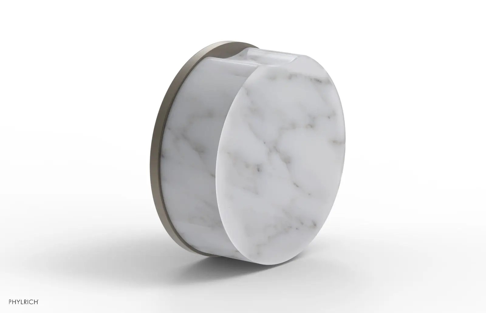 Phylrich CIRC Volume Control/Diverter Trim - White Marble Handle by Phylrich