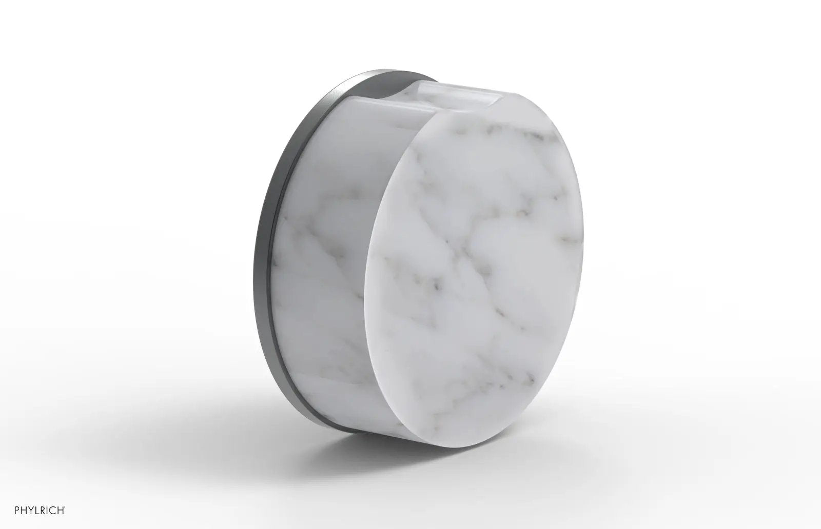 Phylrich CIRC Volume Control/Diverter Trim - White Marble Handle by Phylrich