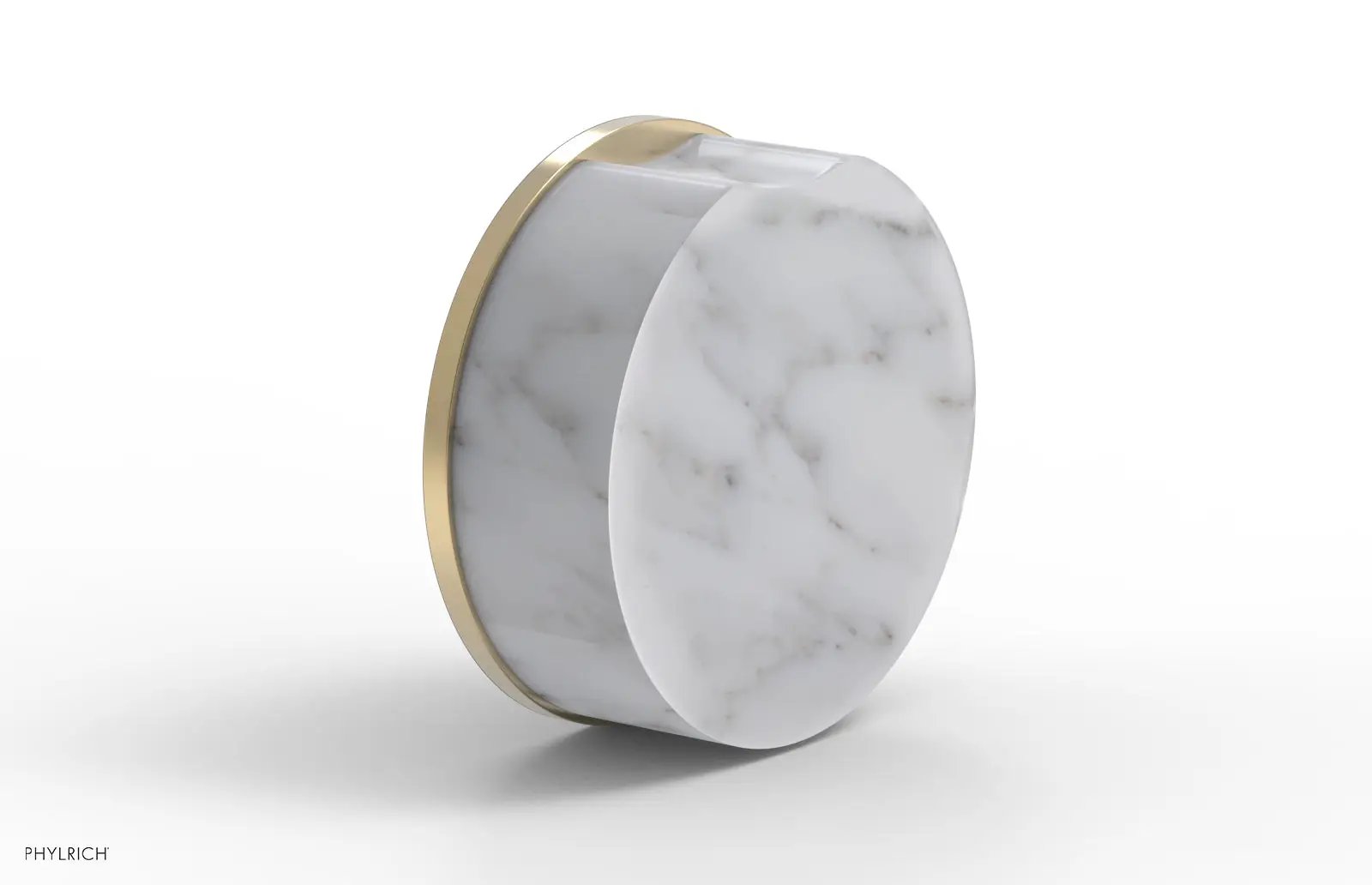 Phylrich CIRC Volume Control/Diverter Trim - White Marble Handle by Phylrich