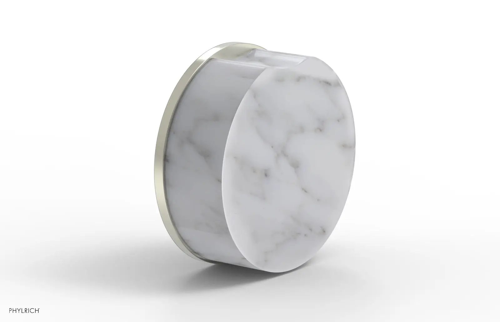 Phylrich CIRC Volume Control/Diverter Trim - White Marble Handle by Phylrich