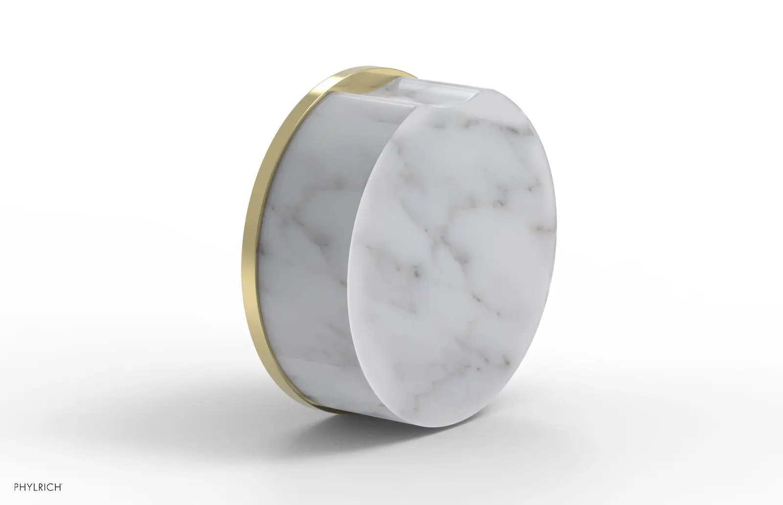 Phylrich CIRC Volume Control/Diverter Trim - White Marble Handle by Phylrich