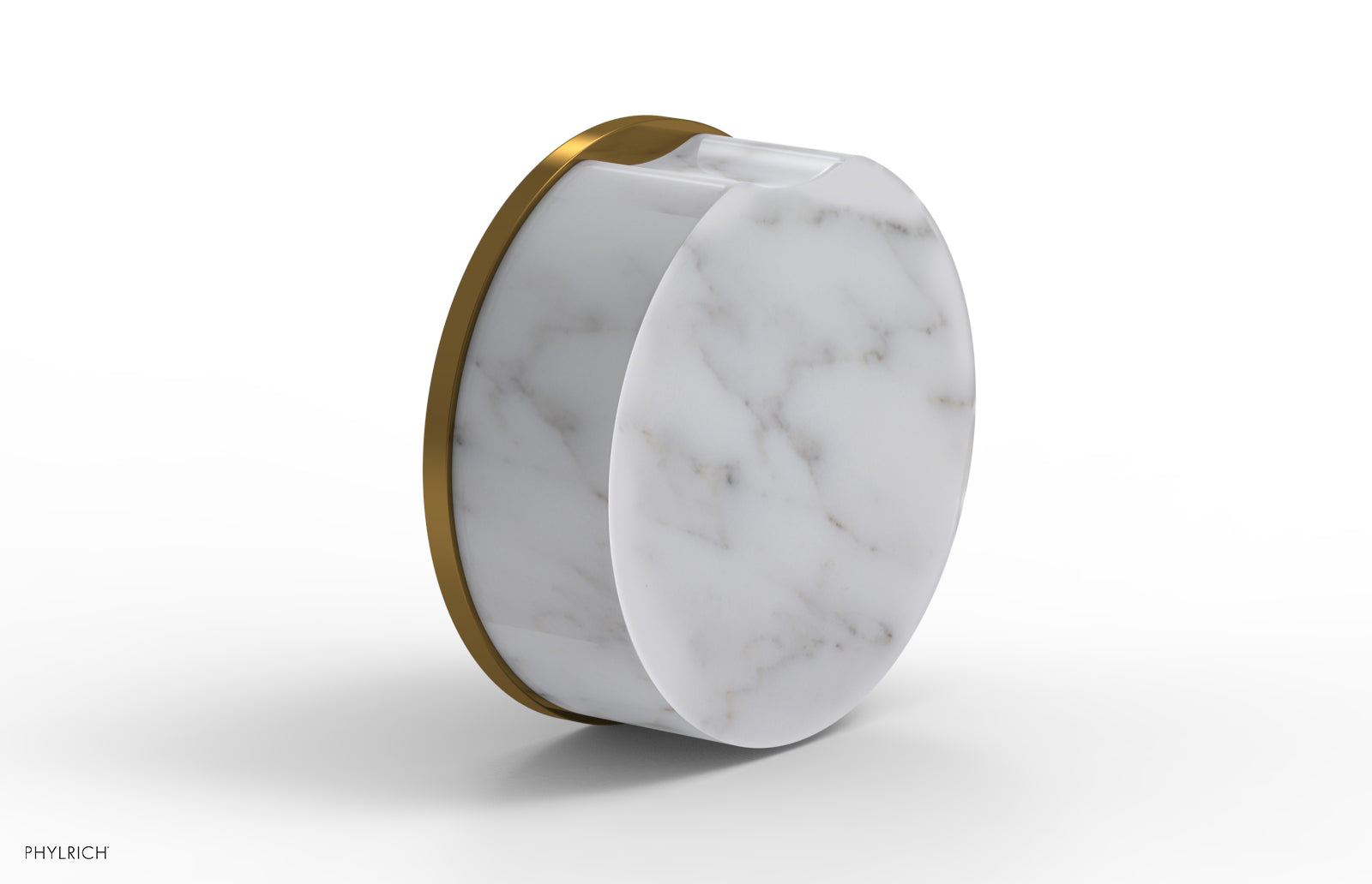Phylrich CIRC Volume Control/Diverter Trim - White Marble Handle by Phylrich