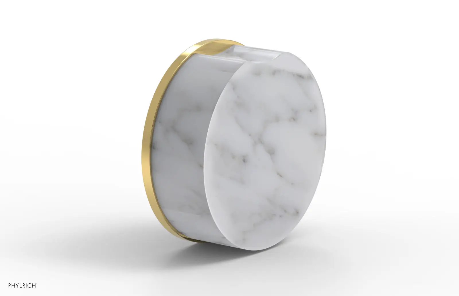 Phylrich CIRC Volume Control/Diverter Trim - White Marble Handle by Phylrich