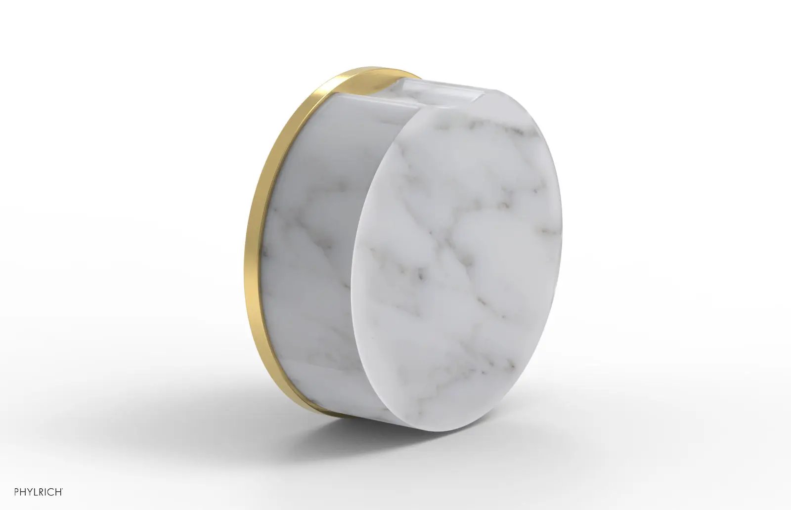 Phylrich CIRC Volume Control/Diverter Trim - White Marble Handle by Phylrich