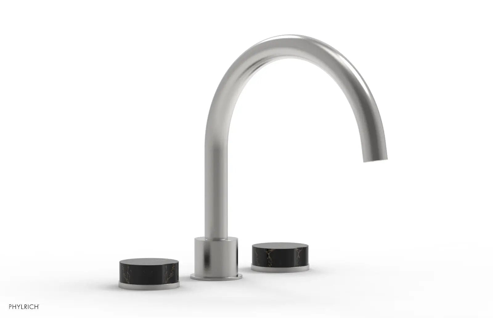 Phylrich CIRC Deck Tub Set - High Spout Black Marble Handles by Phylrich