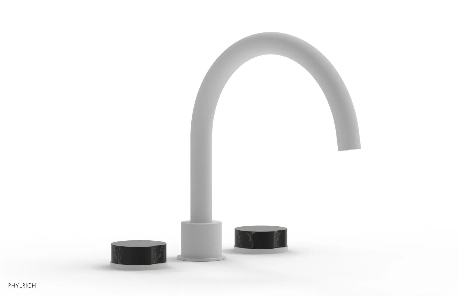 Phylrich CIRC Deck Tub Set - High Spout Black Marble Handles by Phylrich