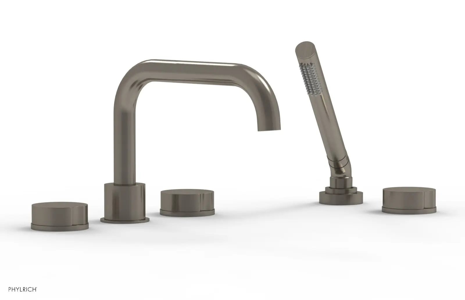 Phylrich CIRC Deck Tub Set with Hand Shower - Round Handles by Phylrich