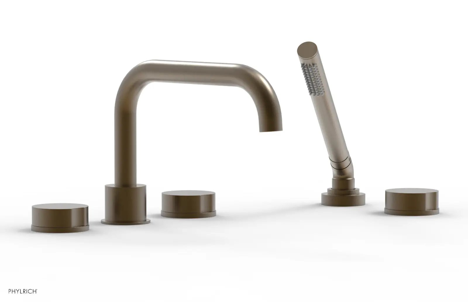 Phylrich CIRC Deck Tub Set with Hand Shower - Round Handles by Phylrich