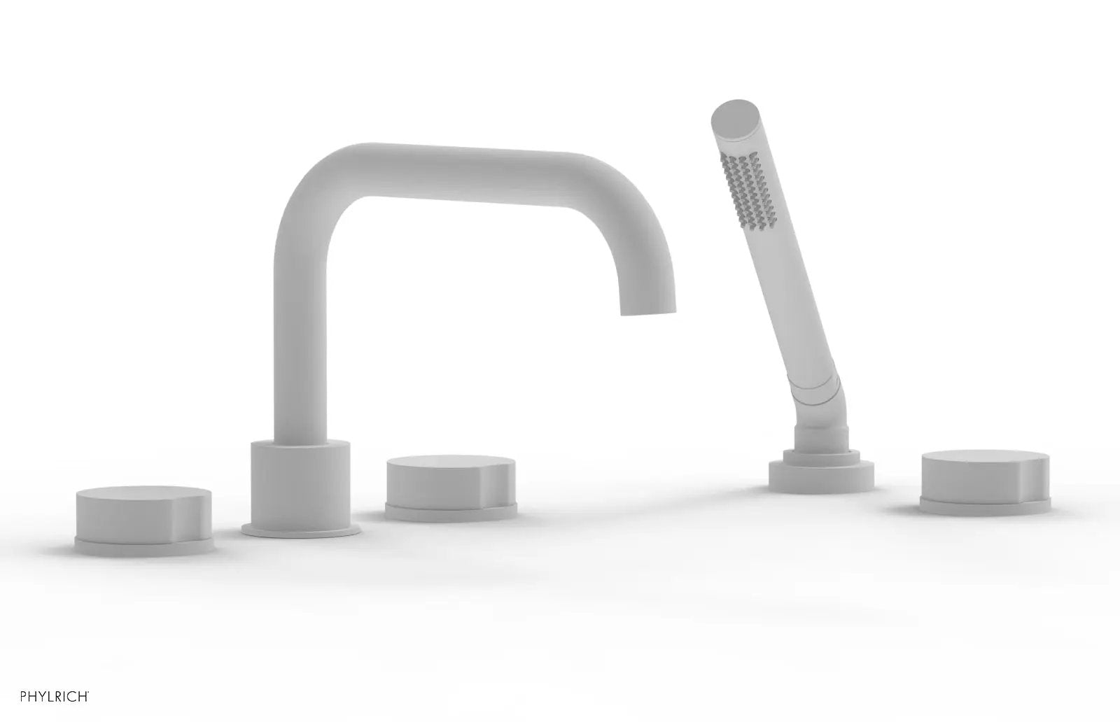 Phylrich CIRC Deck Tub Set with Hand Shower - Round Handles by Phylrich