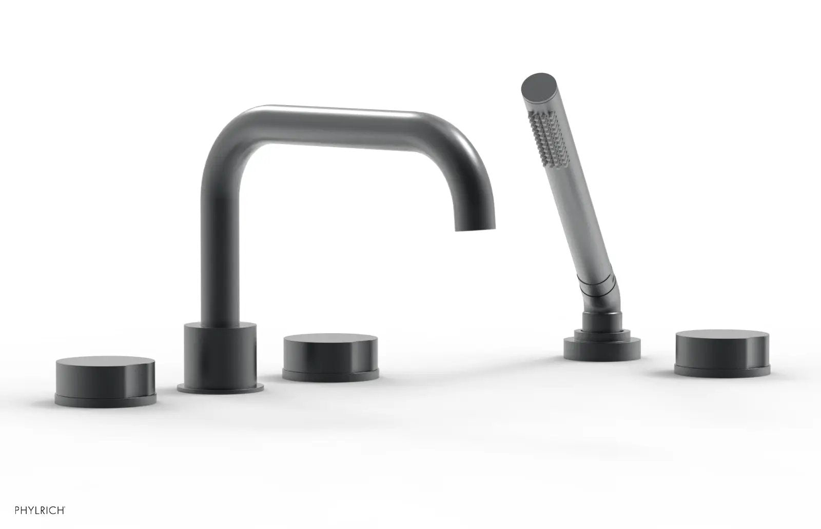 Phylrich CIRC Deck Tub Set with Hand Shower - Round Handles by Phylrich
