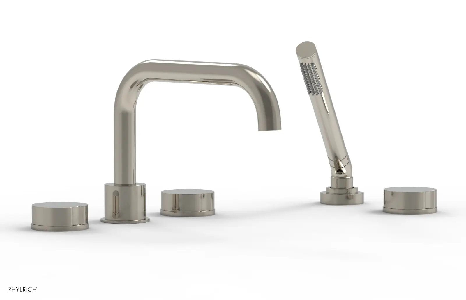 Phylrich CIRC Deck Tub Set with Hand Shower - Round Handles by Phylrich