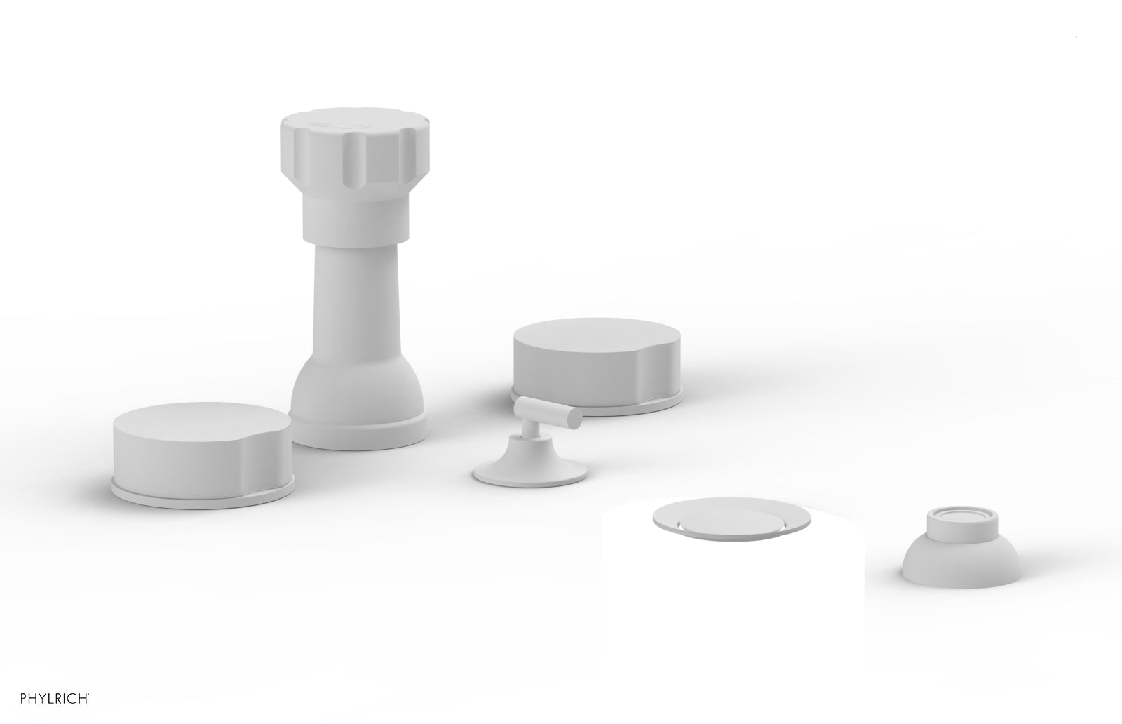 Phylrich CIRC Four Hole Bidet Set - Round Handles