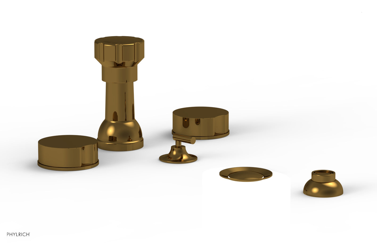 Phylrich CIRC Four Hole Bidet Set - Round Handles