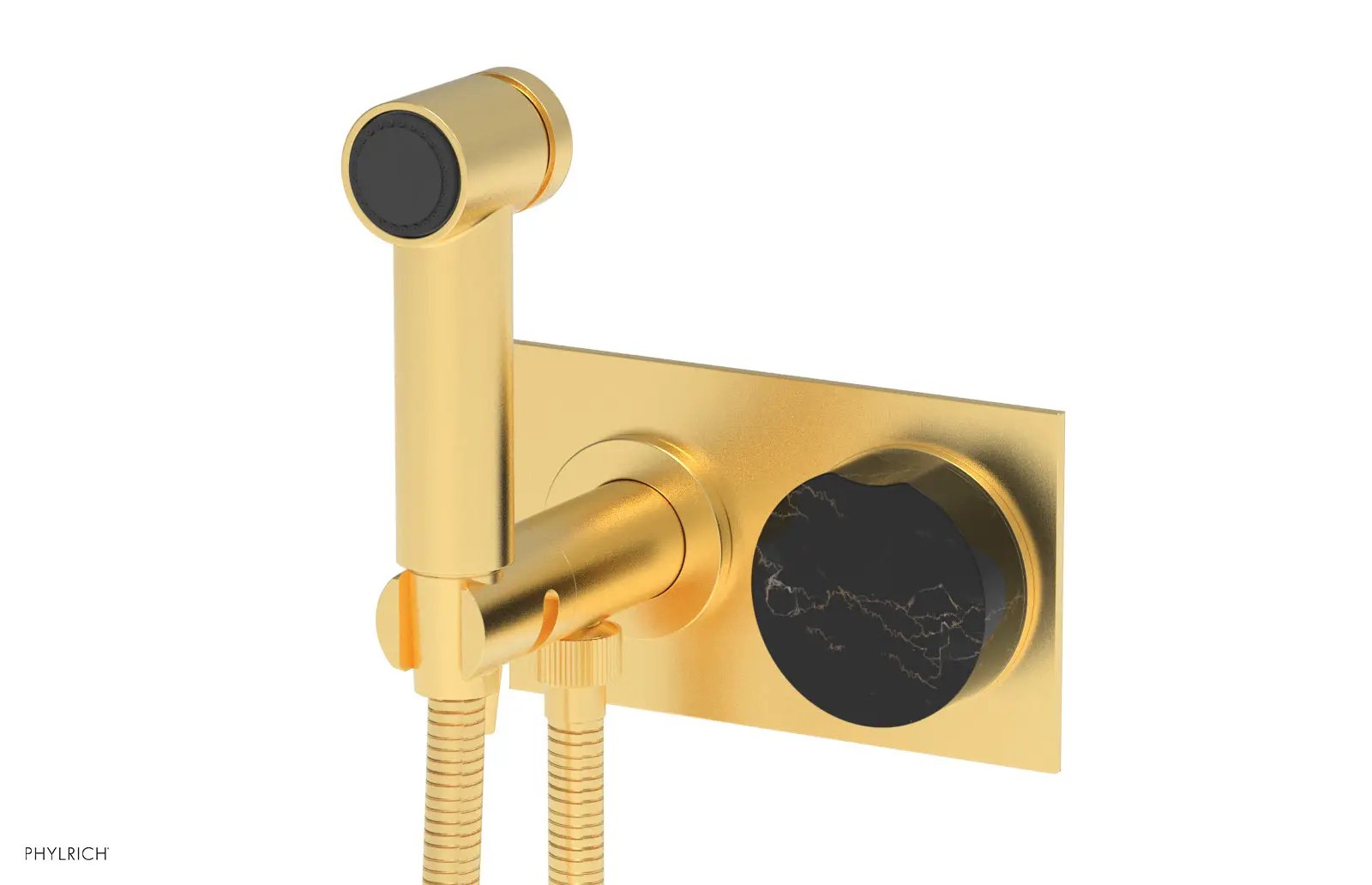 Phylrich CIRC Wall Mounted Bidet, Black Marble Handle by Phylrich