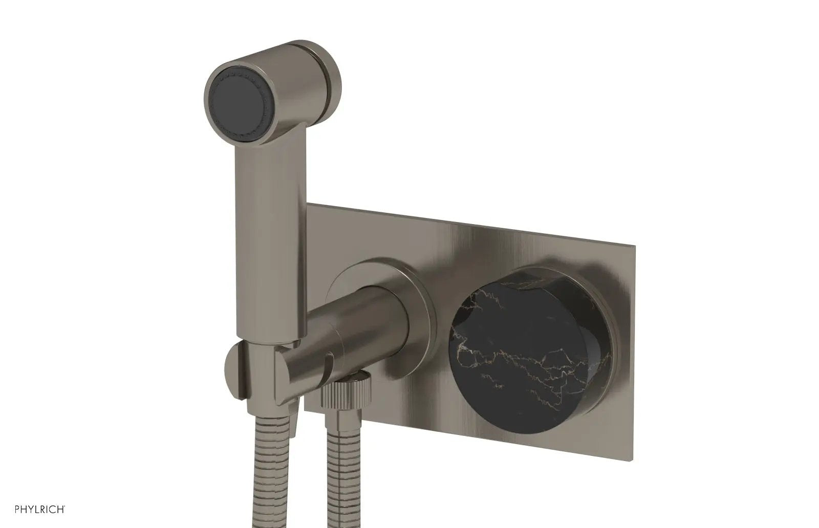 Phylrich CIRC Wall Mounted Bidet, Black Marble Handle by Phylrich