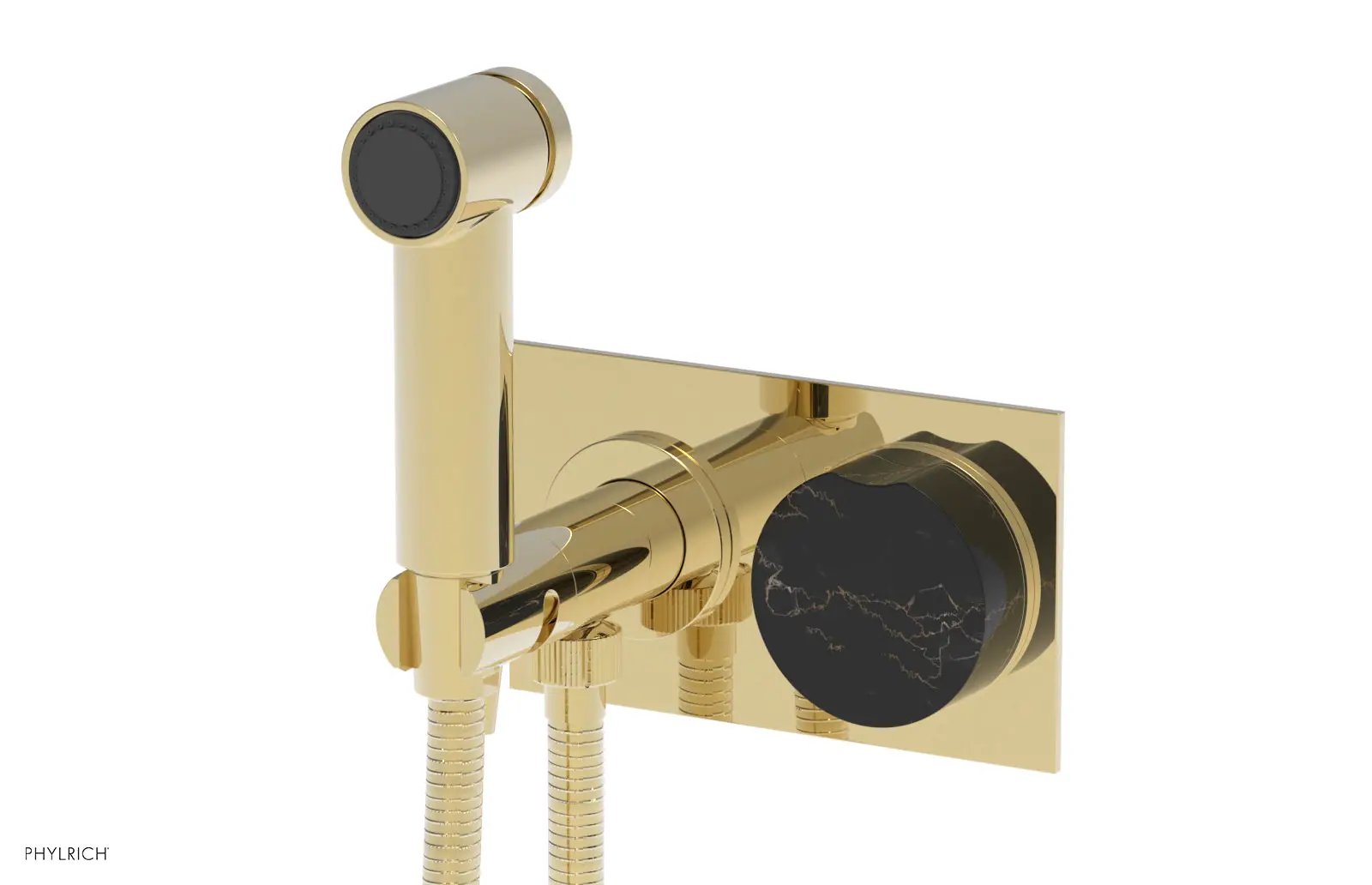 Phylrich CIRC Wall Mounted Bidet, Black Marble Handle by Phylrich
