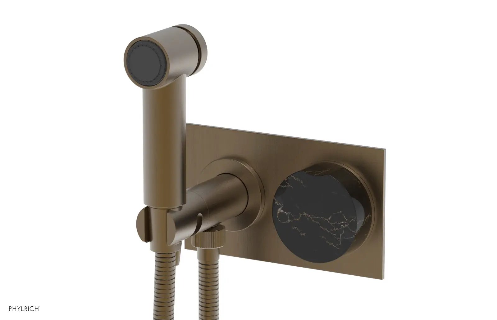 Phylrich CIRC Wall Mounted Bidet, Black Marble Handle by Phylrich