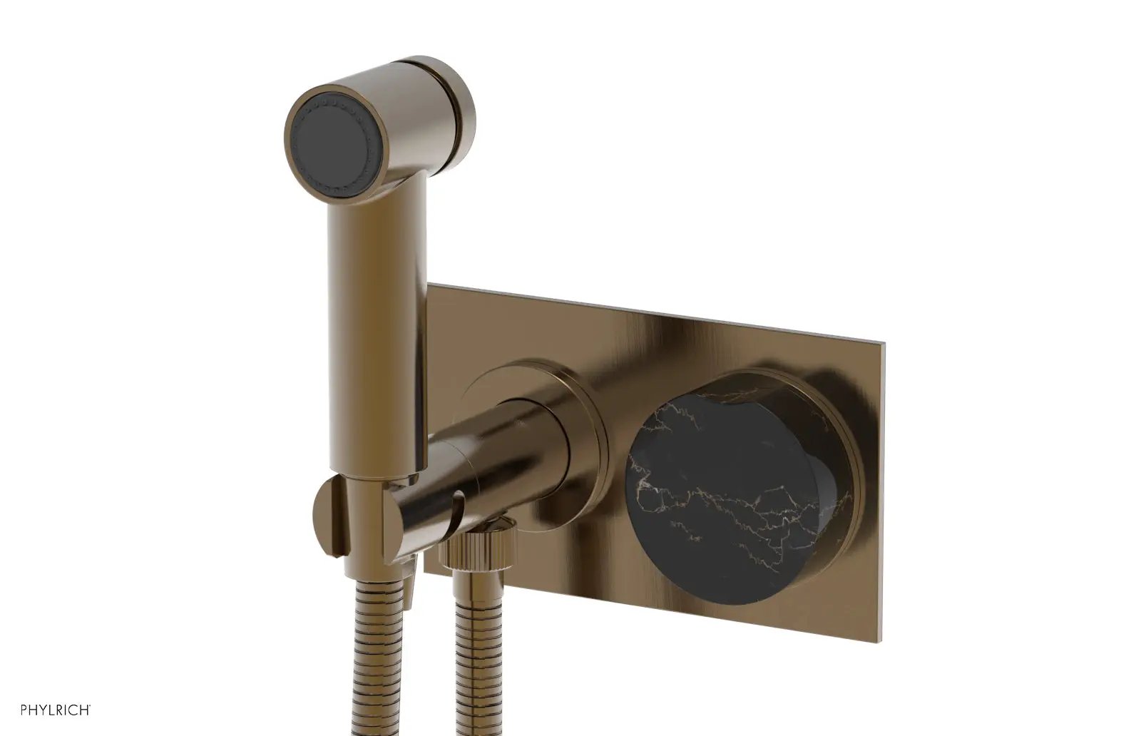 Phylrich CIRC Wall Mounted Bidet, Black Marble Handle by Phylrich