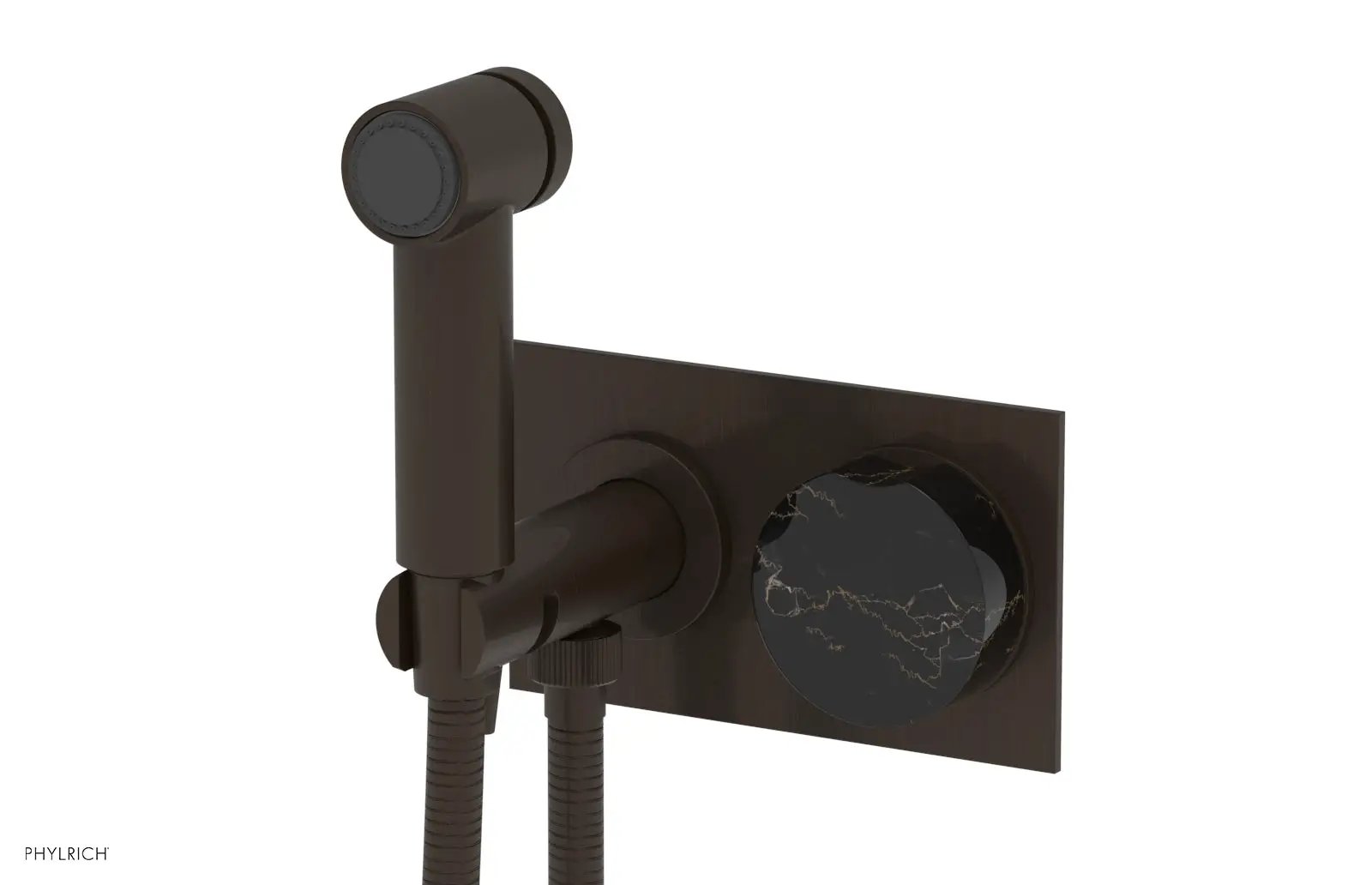Phylrich CIRC Wall Mounted Bidet, Black Marble Handle by Phylrich