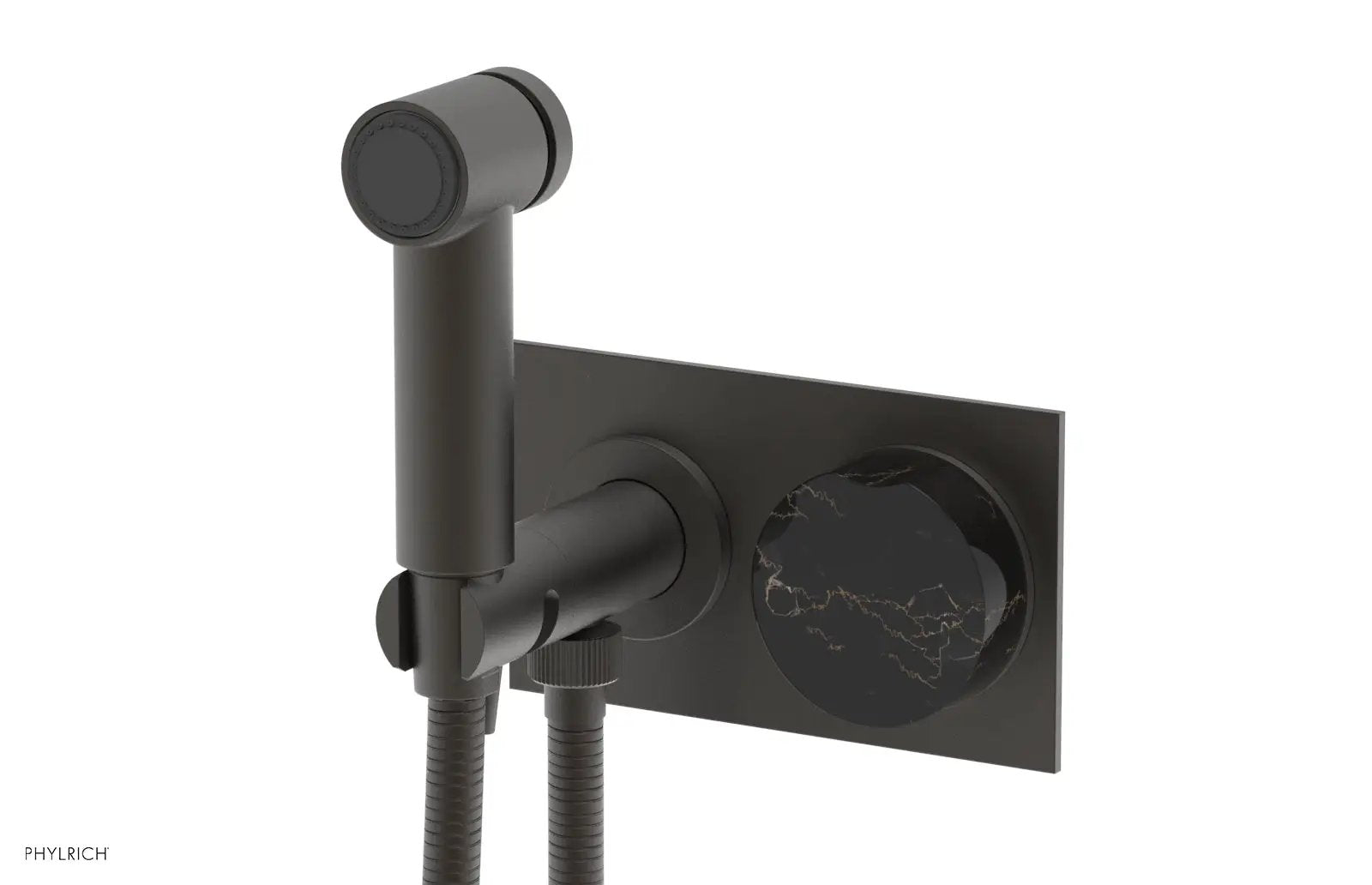 Phylrich CIRC Wall Mounted Bidet, Black Marble Handle by Phylrich