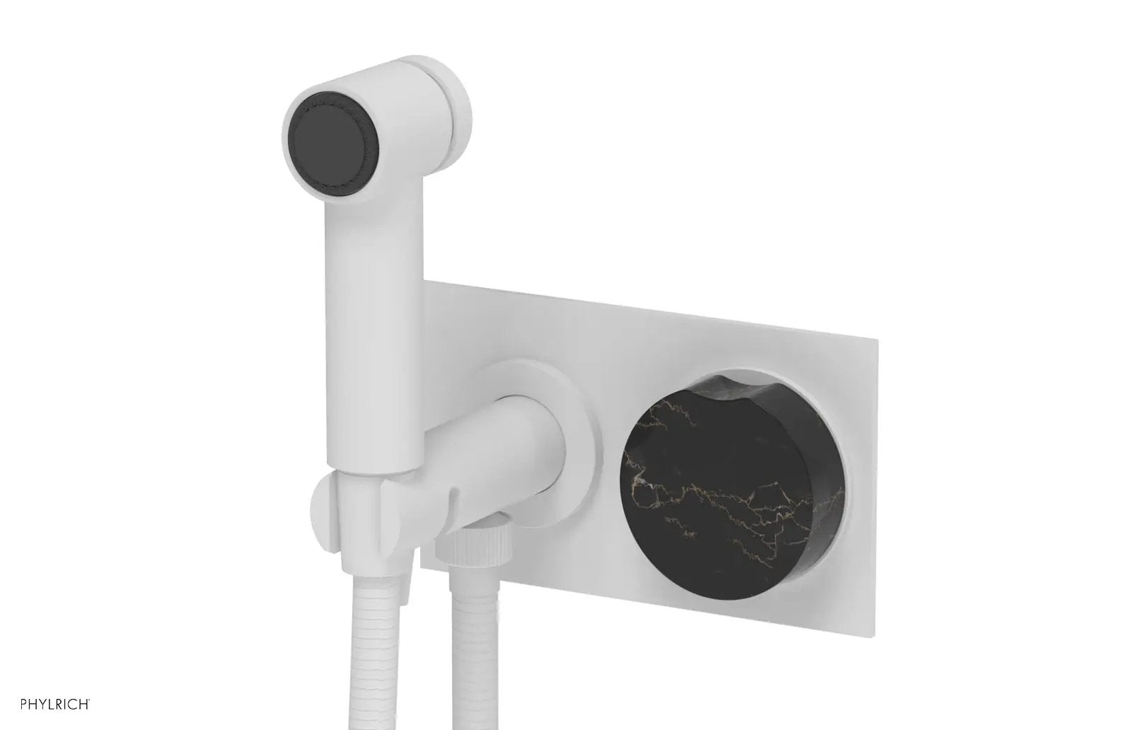 Phylrich CIRC Wall Mounted Bidet, Black Marble Handle by Phylrich