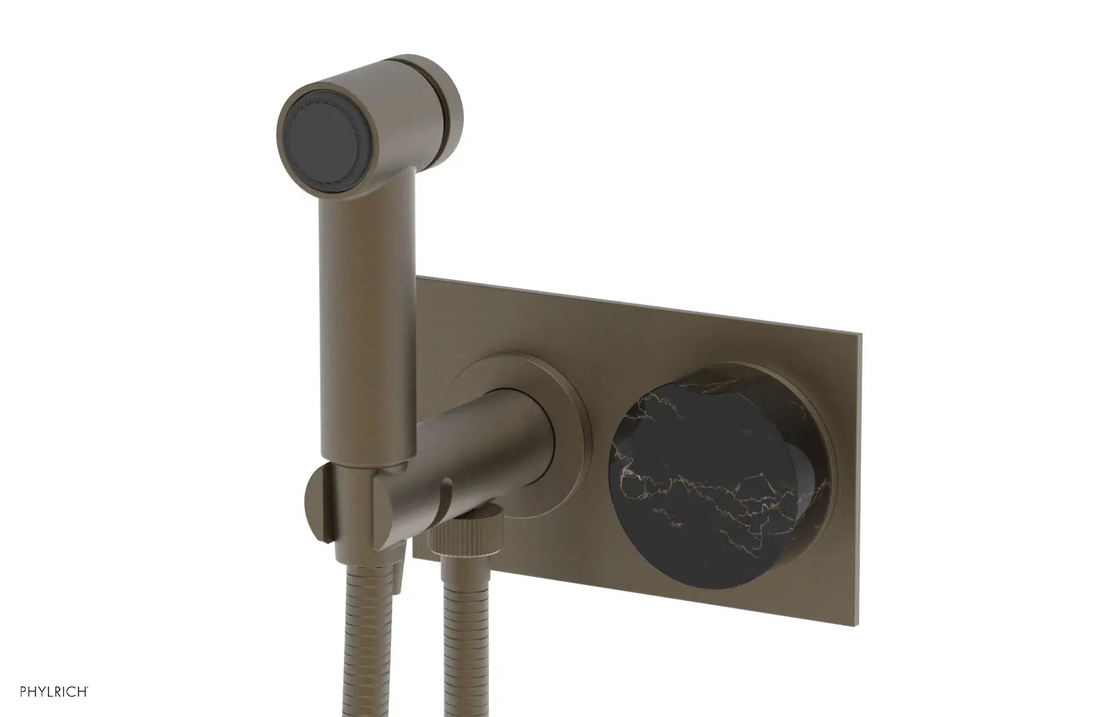 Phylrich CIRC Wall Mounted Bidet, Black Marble Handle by Phylrich
