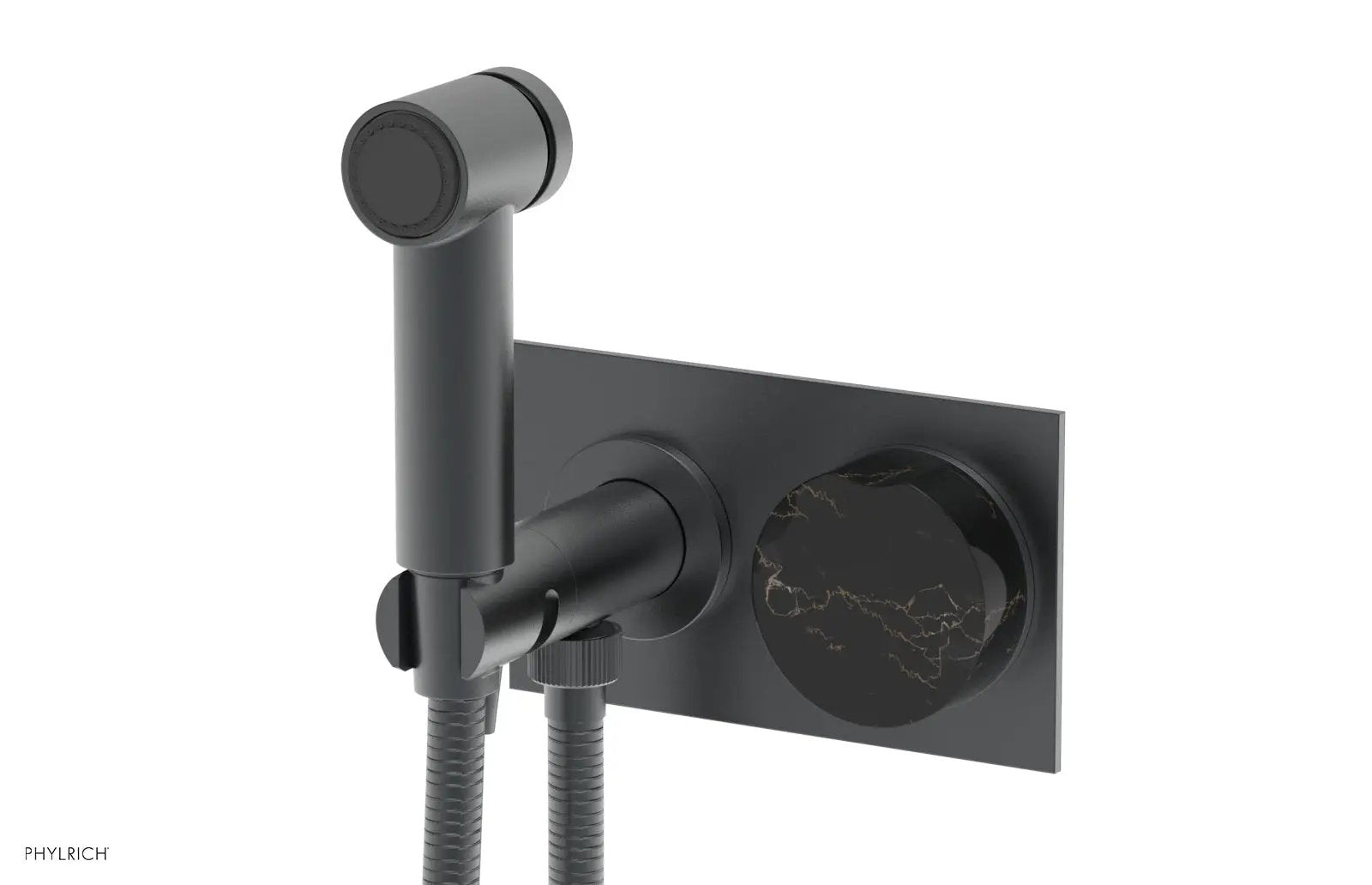 Phylrich CIRC Wall Mounted Bidet, Black Marble Handle by Phylrich