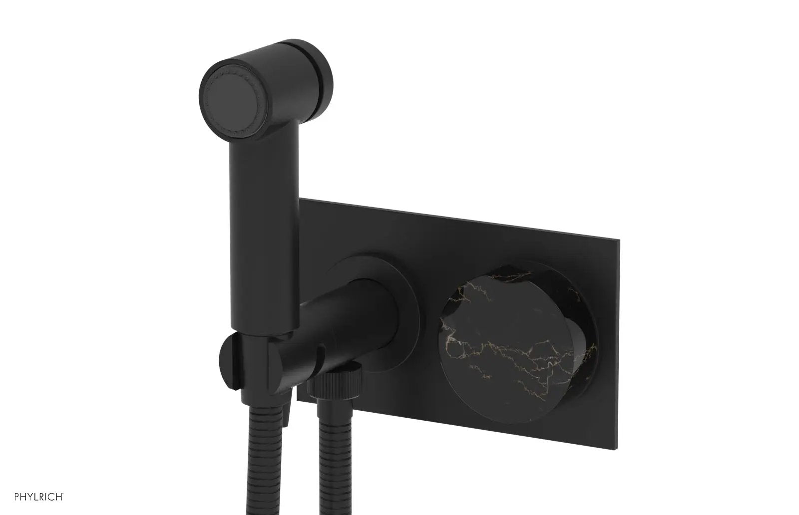 Phylrich CIRC Wall Mounted Bidet, Black Marble Handle by Phylrich