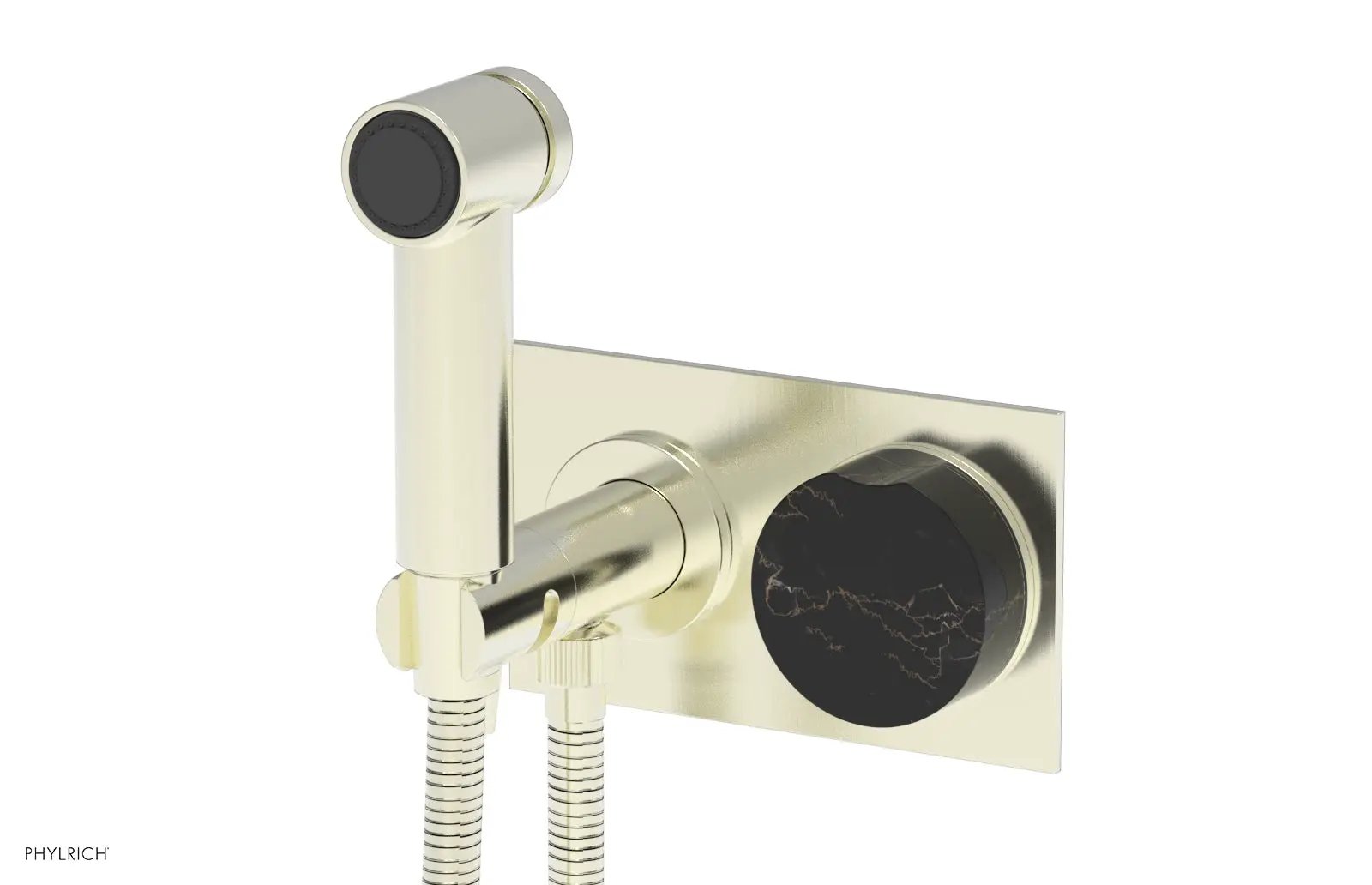 Phylrich CIRC Wall Mounted Bidet, Black Marble Handle by Phylrich