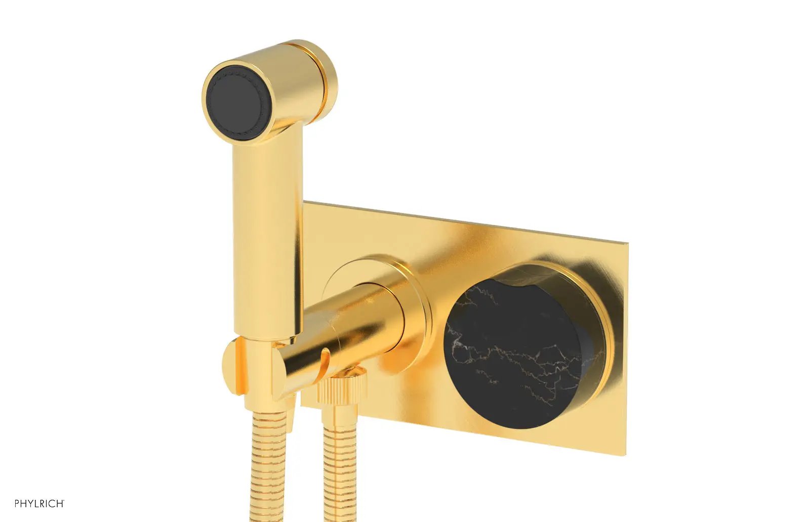 Phylrich CIRC Wall Mounted Bidet, Black Marble Handle by Phylrich