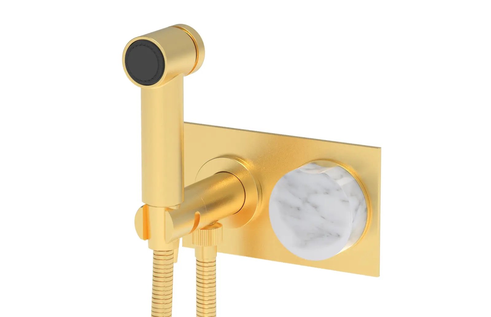 Phylrich CIRC Wall Mounted Bidet, White Marble Handle by Phylrich