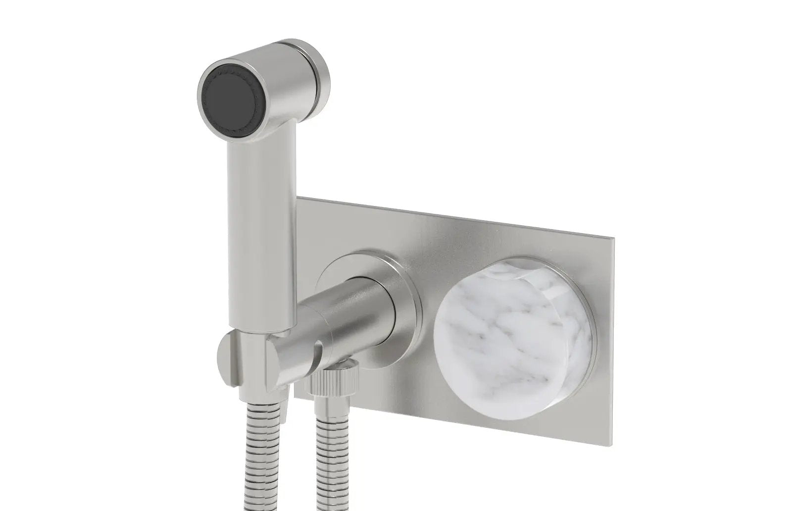 Phylrich CIRC Wall Mounted Bidet, White Marble Handle by Phylrich