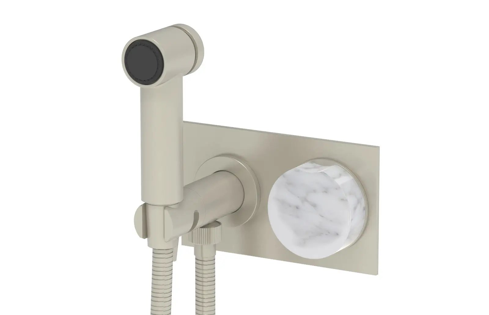 Phylrich CIRC Wall Mounted Bidet, White Marble Handle by Phylrich