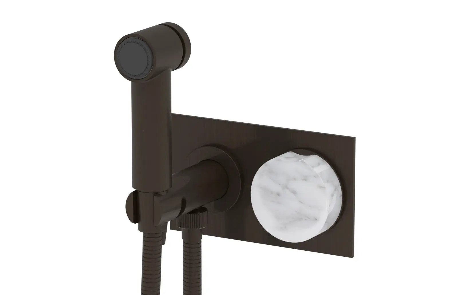 Phylrich CIRC Wall Mounted Bidet, White Marble Handle by Phylrich