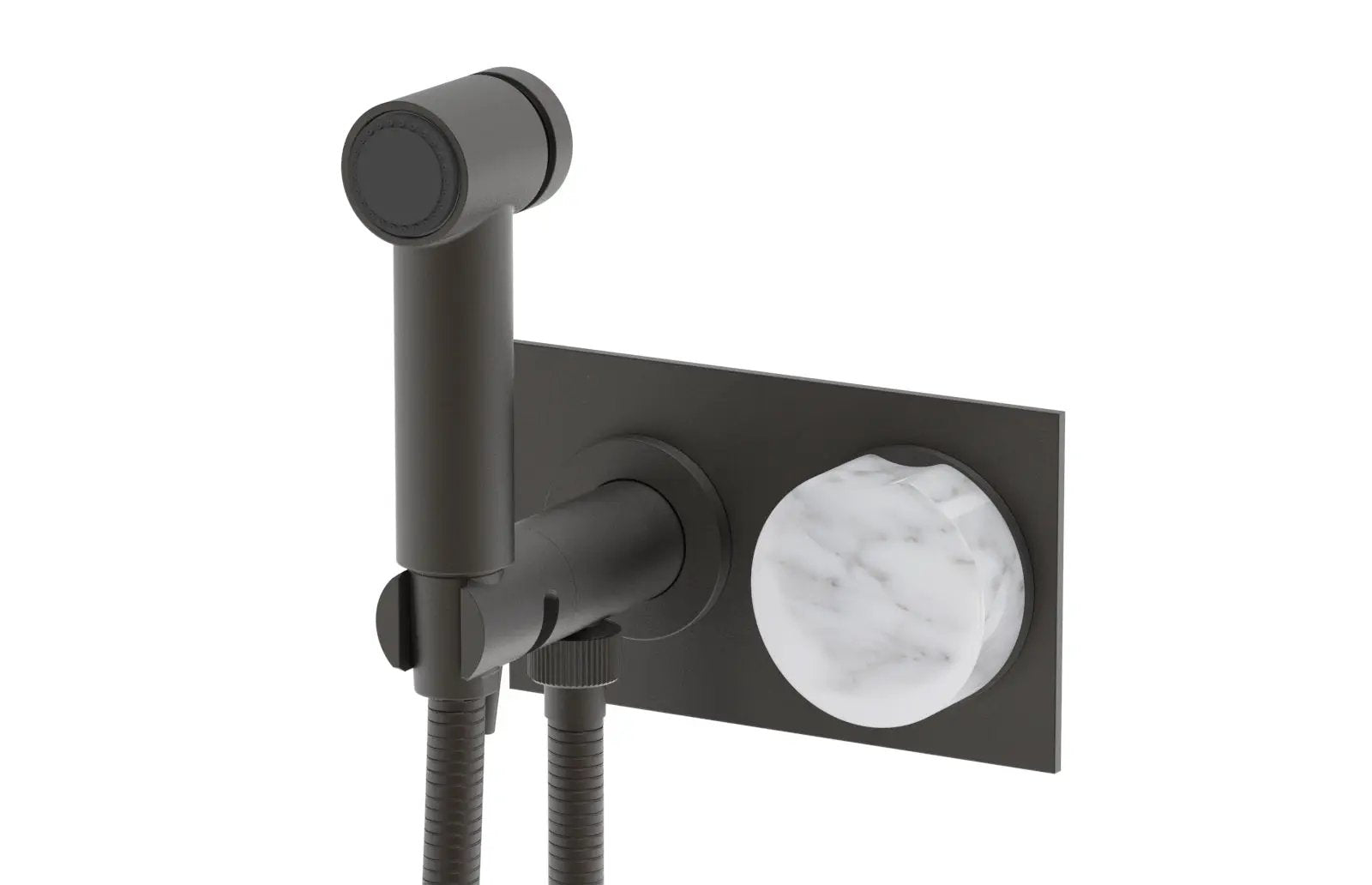 Phylrich CIRC Wall Mounted Bidet, White Marble Handle by Phylrich