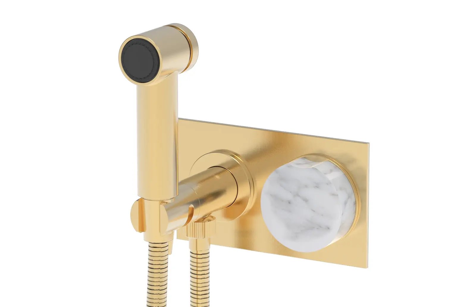 Phylrich CIRC Wall Mounted Bidet, White Marble Handle by Phylrich