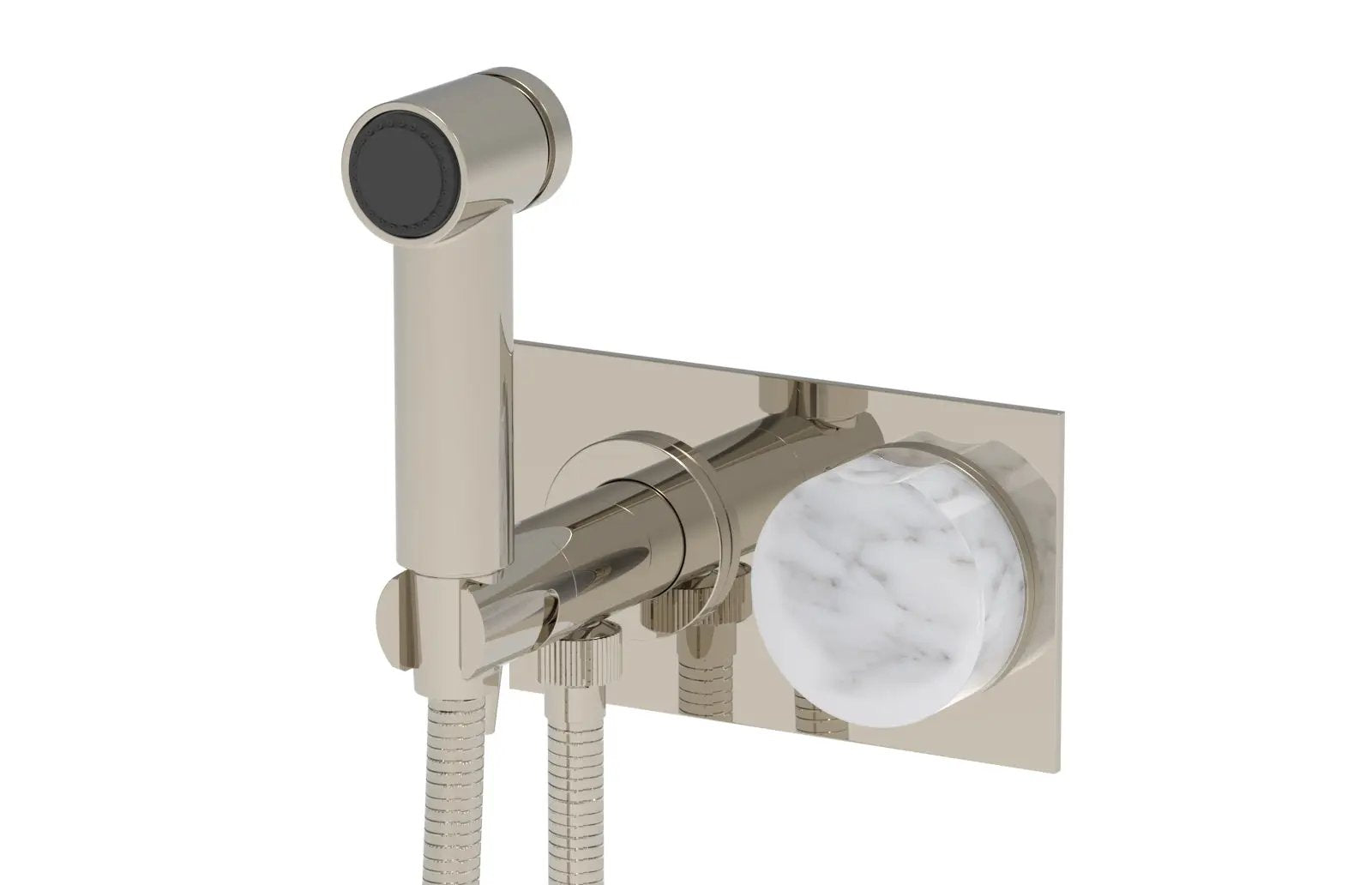 Phylrich CIRC Wall Mounted Bidet, White Marble Handle by Phylrich