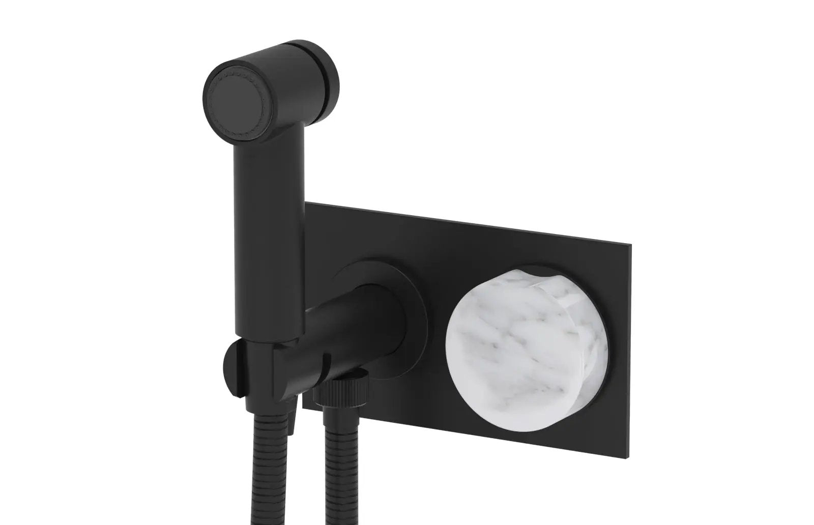Phylrich CIRC Wall Mounted Bidet, White Marble Handle by Phylrich