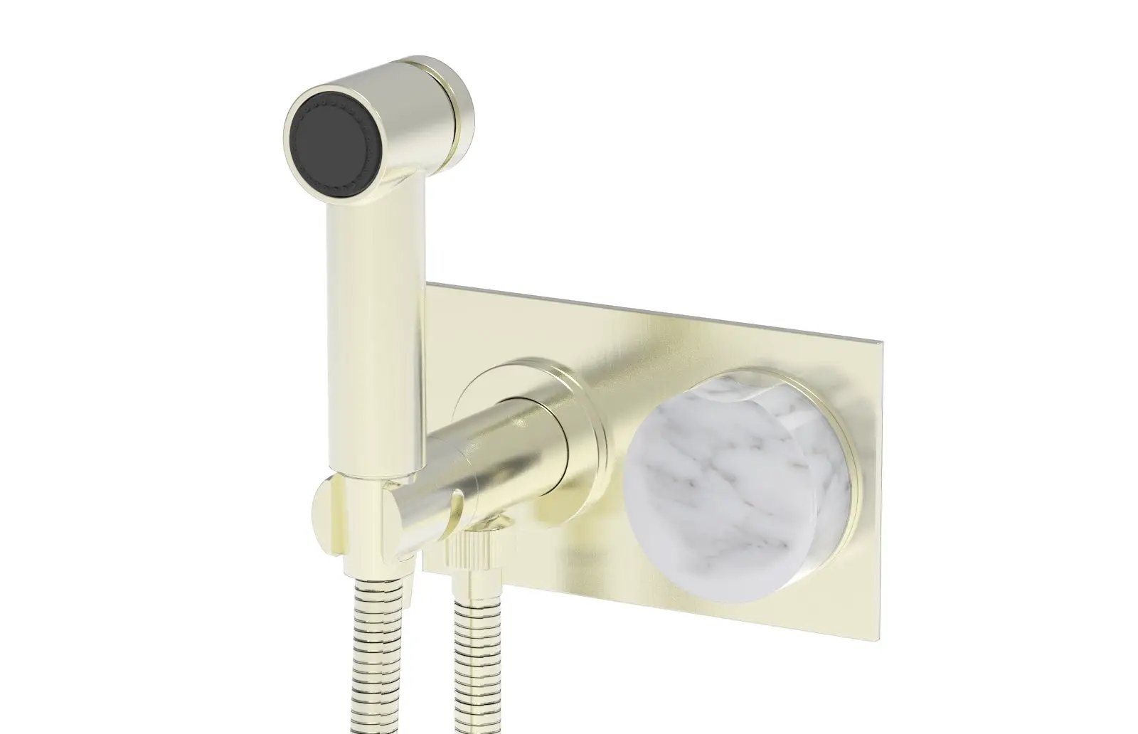 Phylrich CIRC Wall Mounted Bidet, White Marble Handle by Phylrich