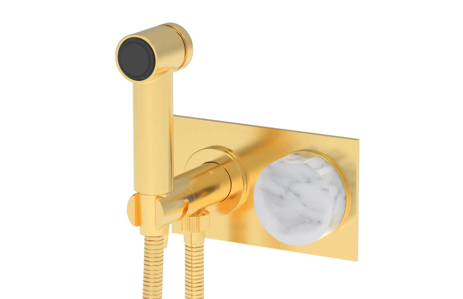 Phylrich CIRC Wall Mounted Bidet, White Marble Handle by Phylrich